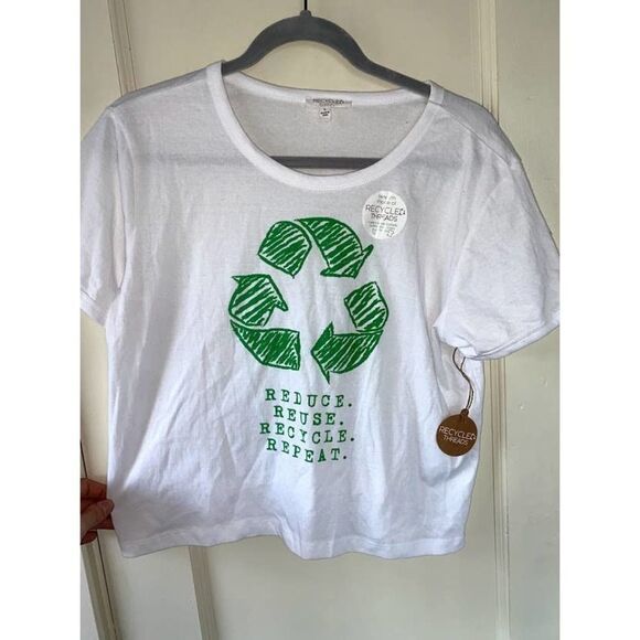 NWT Reduce Reuse Recycle Cropped Shirt - Picture 2 of 5